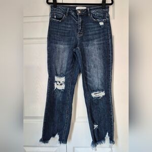 Lovervet by Vervet Distressed Raw Hem Straight Jeans Size 28